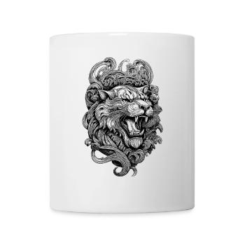 Aggressives Tiger-Shirt für Kampfsportler - Tasse - Weiß - Vorne