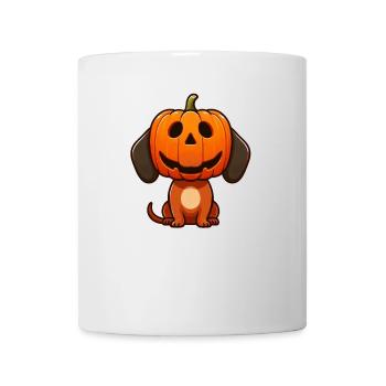 Süßer Dackel Hund Kürbis Halloween Cartoon - Tasse - Weiß - Vorne