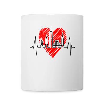 New York Skyline Heartbeat Heart Pulse USA Gift - Mug - white - Front