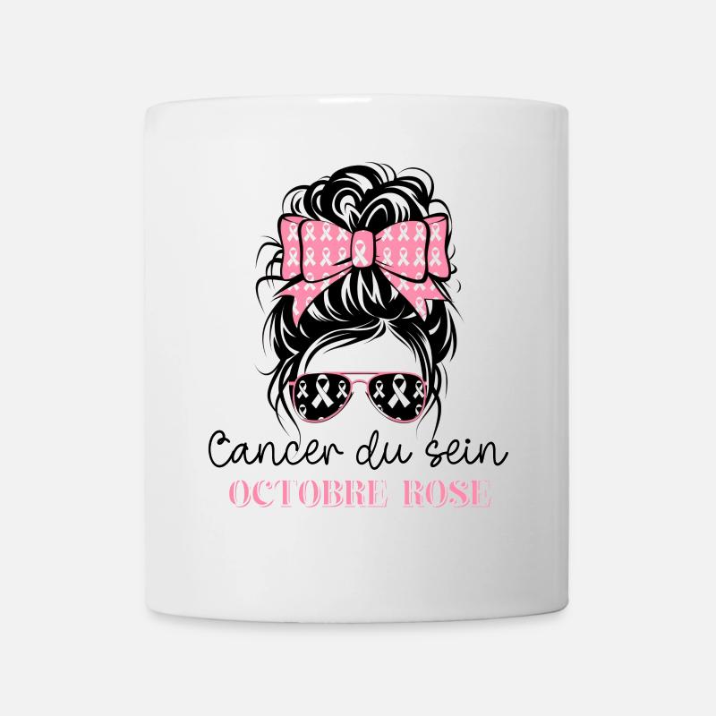 Rosa Oktober 2024 Brustkrebsmonat - Tasse - Weiß