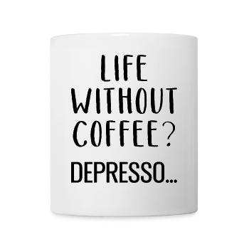 Life Without Coffee Depresso Kaffee - Mug - white - Front