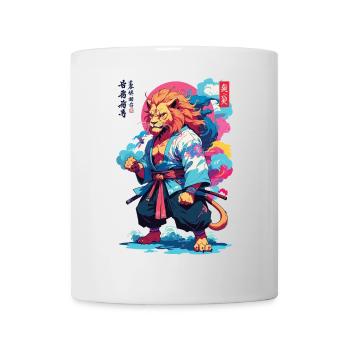 Samouraï Lion Esthétique Vaporwave Style Japon Art - Mug blanc - blanc - Devant