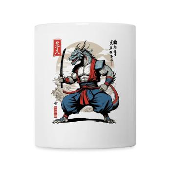 Dragon Samurai Vintage Ukiyo-e Style - Mug - white - Front
