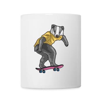 Dachs Skater Skateboard - Tasse - Weiß - Vorne