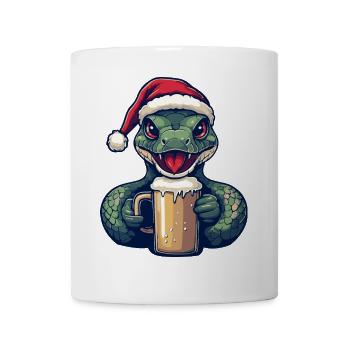 Schlange Kobra Weihnachten Bier - Tasse - Weiß - Vorne