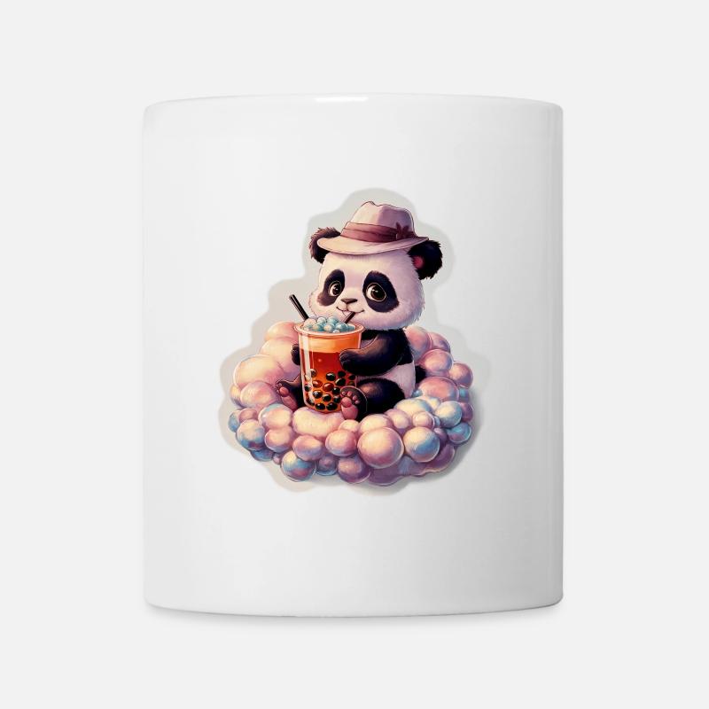 Cute Panda Bubble Tea Illustration - Mug - white