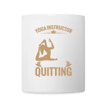 Prof de yoga : Mon boulot c’est de vous faire peur de Q - Mug blanc - blanc - Devant