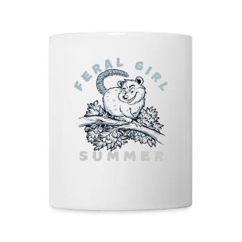 Feral Girl Summer Opossum Illustration - Mug - white - Front
