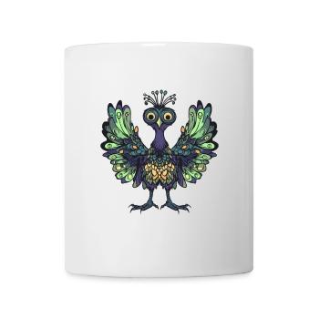Pfau Vogel Halloween Tier - Tasse - Weiß - Vorne