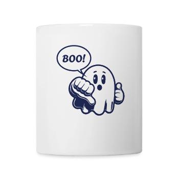 Geist, BOO, Boo, Daumen runter, witzg, lustig - Tasse - Weiß - Vorne