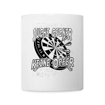 Dartscheibe - Suche Gegner, keine Opfer - Tasse - Weiß - Vorne