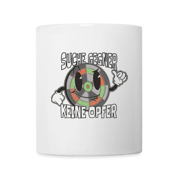 Dartscheibe - Suche Gegner, keine Opfer - Tasse - Weiß - Vorne