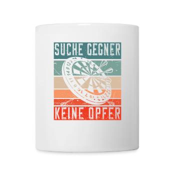 Dartscheibe - Suche Gegner, keine Opfer - Tasse - Weiß - Vorne