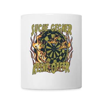 Dartscheibe - Suche Gegner, keine Opfer - Tasse - Weiß - Vorne