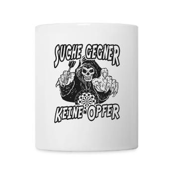 Sensemann Design - Suche Gegner, keine Opfer - Tasse - Weiß - Vorne