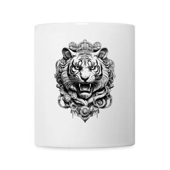 Futuristisches Tiger T-Shirt für Naturfreunde - Tasse - Weiß - Vorne