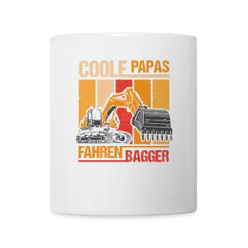 Herren Baggerfahrer Papa Bauarbeiter Baustelle - Tasse - Weiß - Vorne