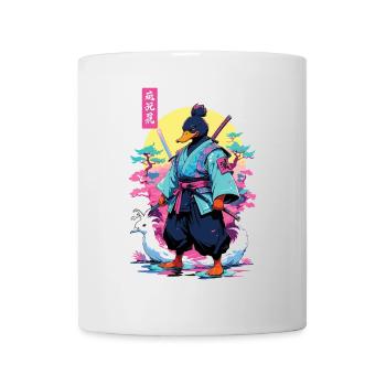 Samurai Ente Aesthetic Vaporwave Stil Japan Kunst - Tasse - Weiß - Vorne