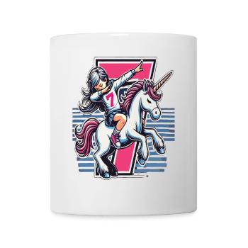 Anniversaire 7 ans Licorne Dab - Mug blanc - blanc - Devant