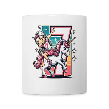 Anniversaire 7 ans Licorne Dab - Mug blanc - blanc - Devant
