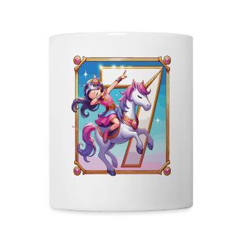 7 Years Birthday Unicorn Dab - Mug - white - Front
