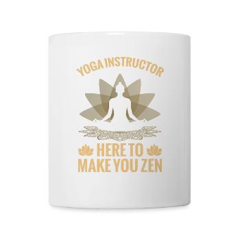 Professeurs de yoga : ici pour vous amener au zen - Mug blanc - blanc - Devant