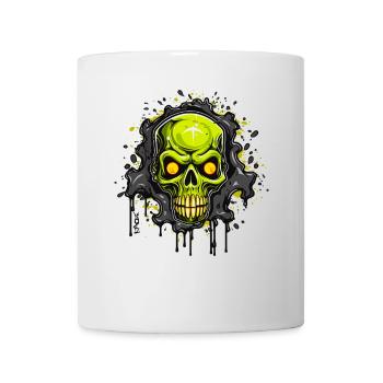 Crâne rieur, vert dégoulinant - Mug blanc - blanc - Devant