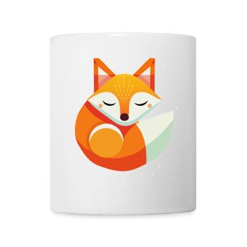 Renard endormi - Motif animalier moderne aux couleurs chaudes - Mug blanc - blanc - Devant