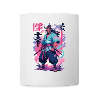 Samouraï Oni Yokai Esthétique Style Vaporwave - Mug blanc - blanc - Devant