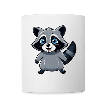 Mignon petit raton laveur aux yeux bleus - Mug blanc - blanc - Devant