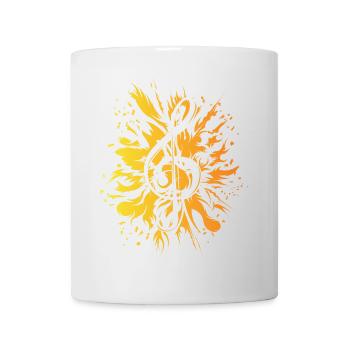 Clé de musique explosion couleurs icône logo - Mug blanc - blanc - Devant