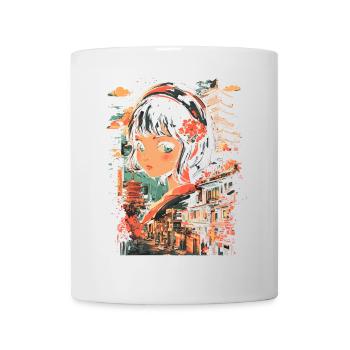 Fille d’Anime Japon - Mug blanc - blanc - Devant