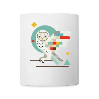 Geometric Owl – Modern Colorful Animal Illustration - Mug - white - Front