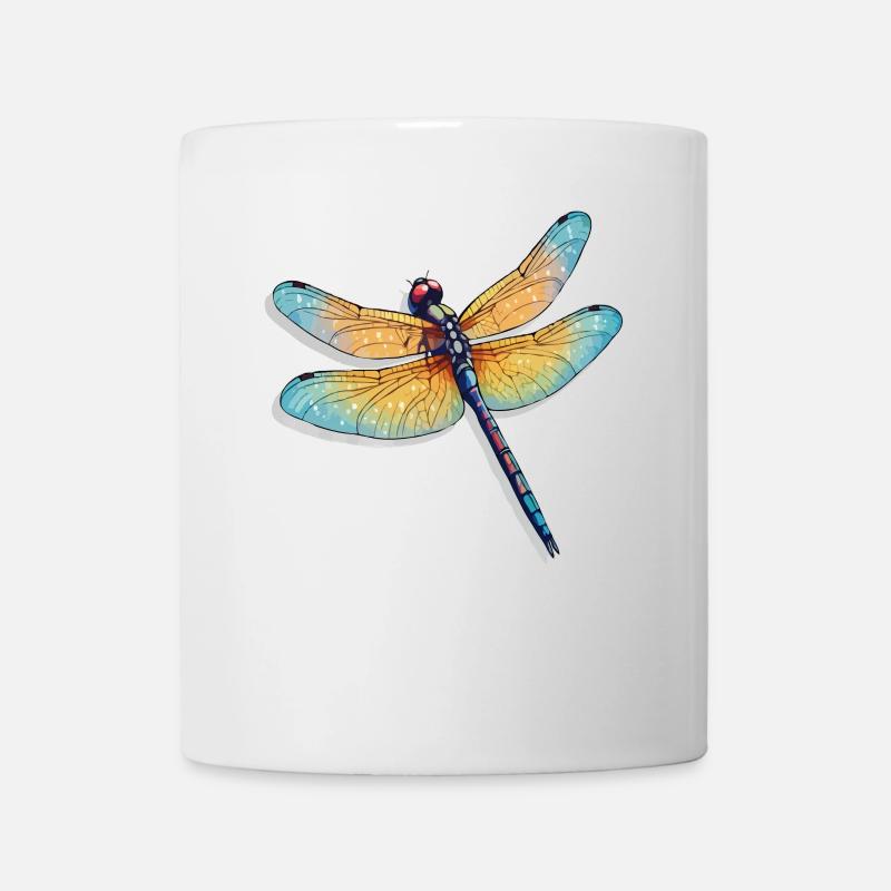 Colorful Dragonfly Illustration - Mug - white