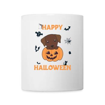 Labrador en citrouille chiens mignons Joyeux Halloween - Mug blanc - blanc - Devant