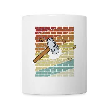 Retro Haus Wrecker Abriss Auftragnehmer Haus - Tasse - Weiß - Vorne