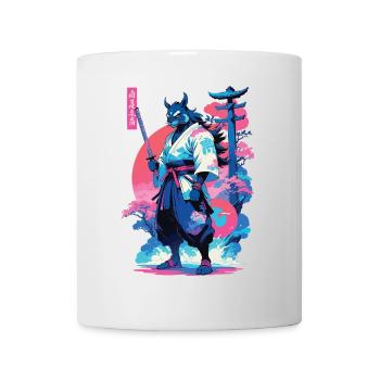 Tanuki Yokai Vaporwave Aesthetic Samurai Art - Mug - white - Front