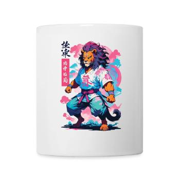 Samouraï Lion Esthétique Vaporwave Style Japon Art - Mug blanc - blanc - Devant
