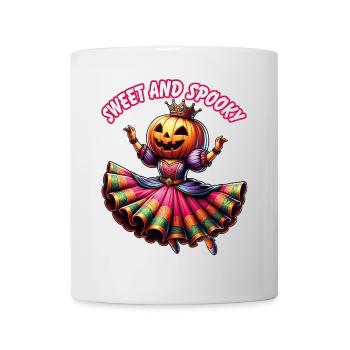 Princesse citrouille d’Halloween avec robe colorée - Mug blanc - blanc - Devant