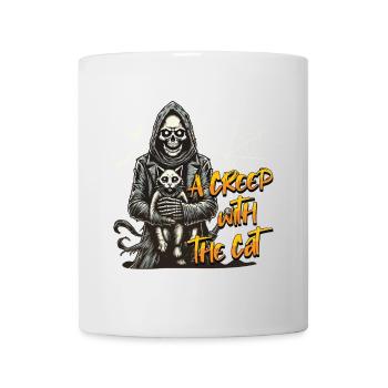 Halloween Cats Design: A Creep With The Cat - Mug - white - Front