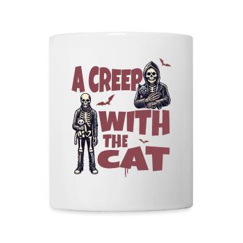 A scary with the cat Halloween motif - Mug - white - Front