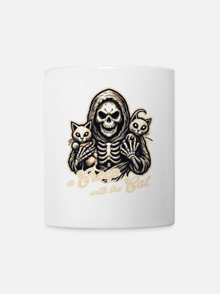 Ein Gruseler Mit Katzen Für Halloween Fans - Tasse - Weiß