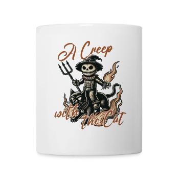 Halloween : Une aventure effrayante avec le chat - Mug blanc - blanc - Devant