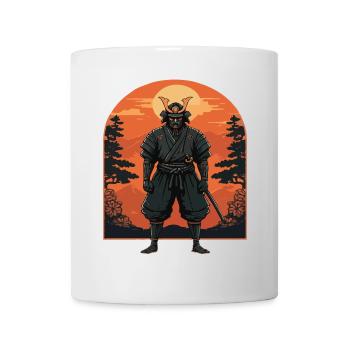 Krieger im Sonnenuntergang - Tasse - Weiß - Vorne