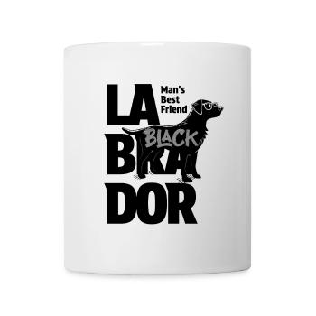 Black Brush Schrift mit Labrador Silhouetten - Tasse - Weiß - Vorne