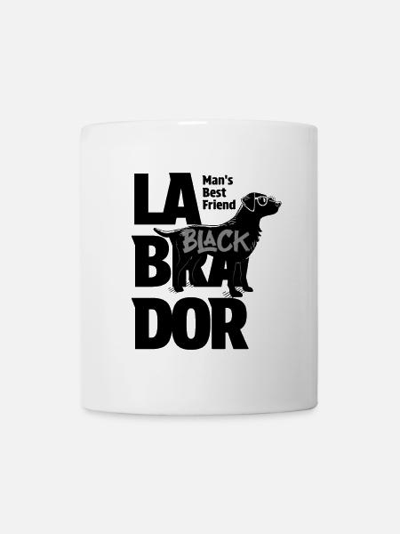 Black Brush Font with Labrador Silhouettes - Mug - white