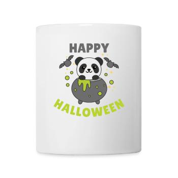 Panda Joyeux Halloween Bâton de Chaudron de Sorcière - Mug blanc - blanc - Devant