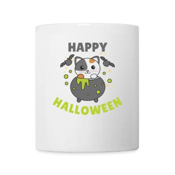 Cat Happy Halloween Witch's Cauldron Bat - Mug - white - Front