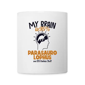 Mon cerveau est composé à 95% de dinosaure Parasaurolophus - Mug blanc - blanc - Devant