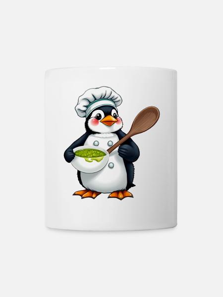Pesto-Pinguin – Meister der süßen Küche - Tasse - Weiß